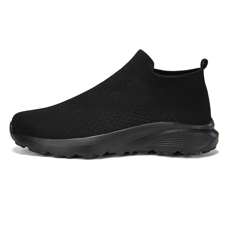FASHION BREATHABLE FLYING KNIT CASUAL SOCKS SLIP-ON SHOES
