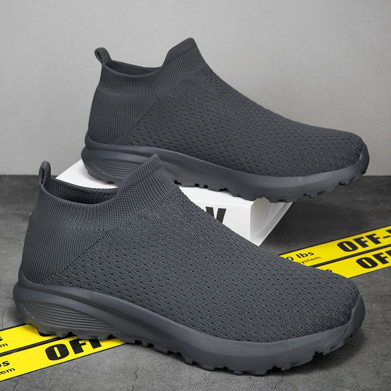 FASHION BREATHABLE FLYING KNIT CASUAL SOCKS SLIP-ON SHOES