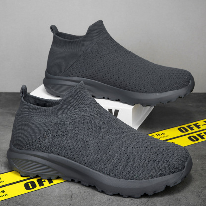 FASHION BREATHABLE FLYING KNIT CASUAL SOCKS SLIP-ON SHOES