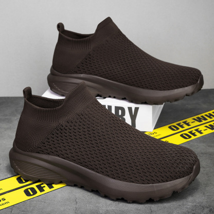 FASHION BREATHABLE FLYING KNIT CASUAL SOCKS SLIP-ON SHOES