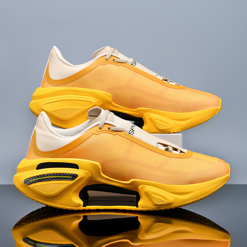 COMFORTABLE CARBON PLATE THICK-SOLED BREATHABLE SPORTS SHOES