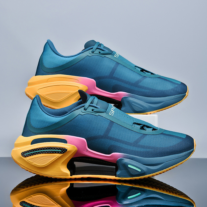 COMFORTABLE CARBON PLATE THICK-SOLED BREATHABLE SPORTS SHOES