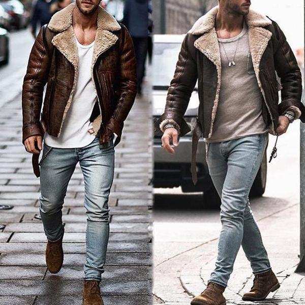Men's Street Style Fur Coat