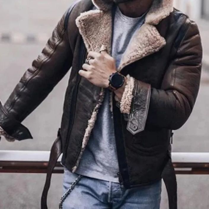 Men's Street Style Fur Coat