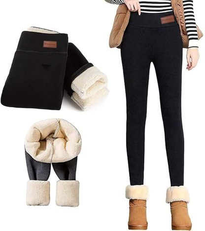 Catalysly Women's Super Thick Cashmere Thermal Leggings - Wool-lined Skinny Pants