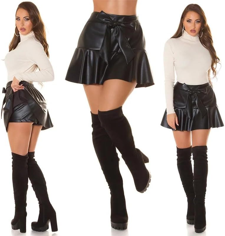 Catalysly High-Waisted Women's Mini Skirt with Belt