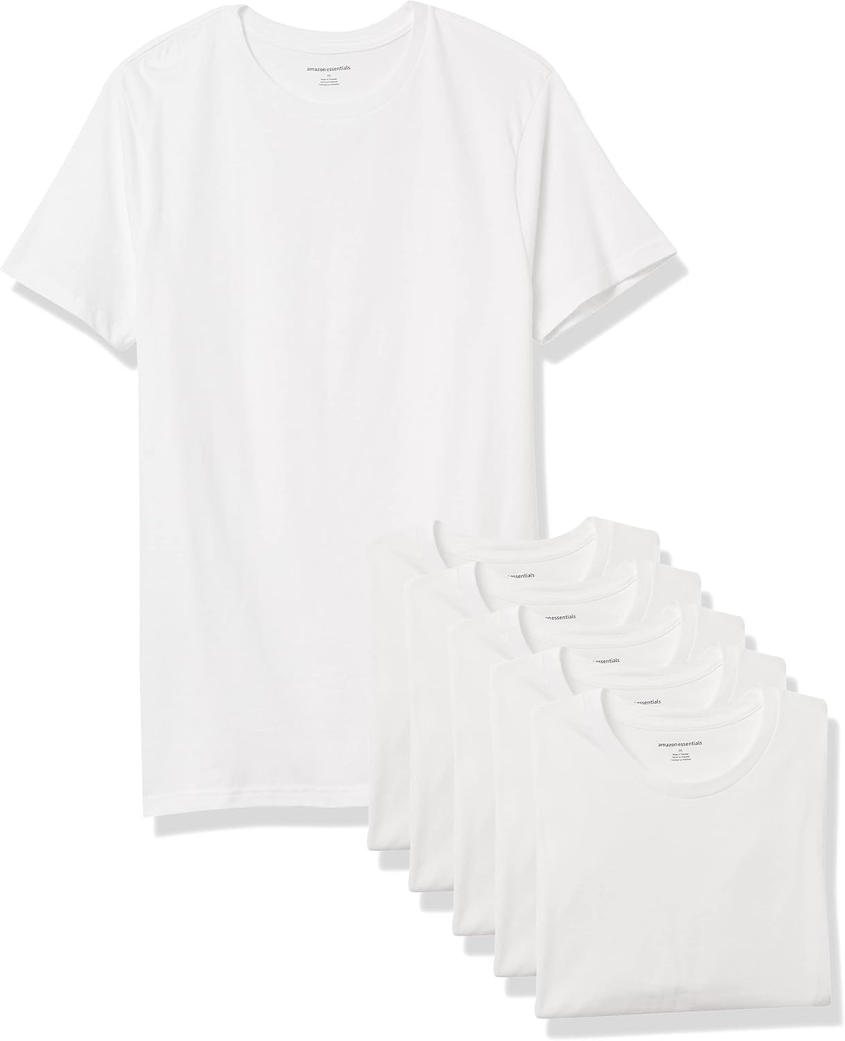  Essentials Men's Crew Neck T-Shirts. Pack of 6. Versatile Basics.
