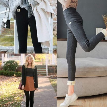 Catalysly Women's Super Thick Cashmere Thermal Leggings - Wool-lined Skinny Pants