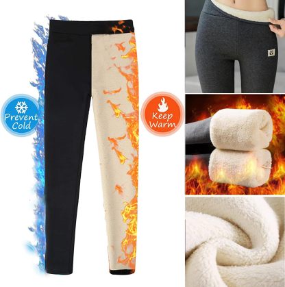 Catalysly Women's Super Thick Cashmere Thermal Leggings - Wool-lined Skinny Pants