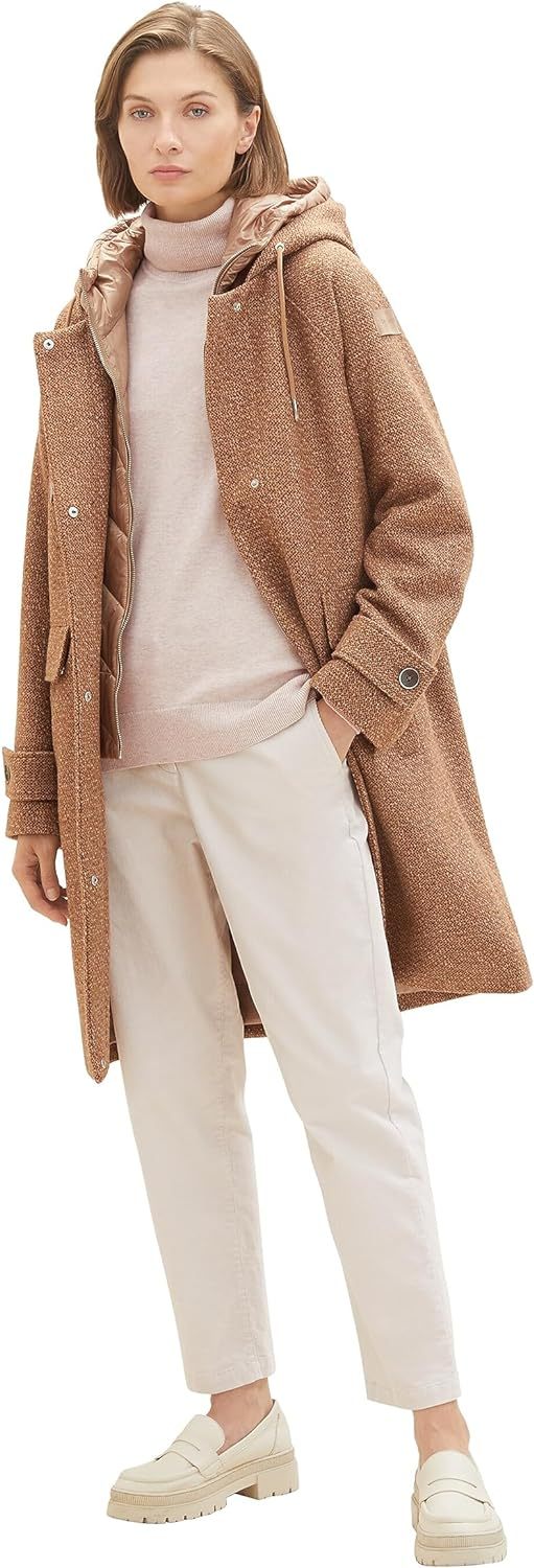 Catalysly Ladies' Coat with Topstitching and Hood