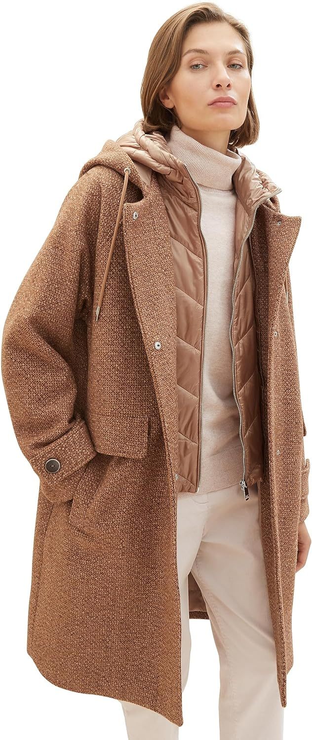 Catalysly Ladies' Coat with Topstitching and Hood