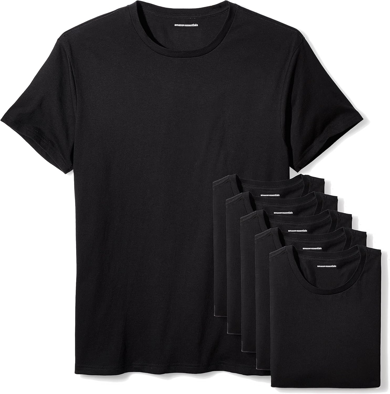  Essentials Men's Crew Neck T-Shirts. Pack of 6. Versatile Basics.