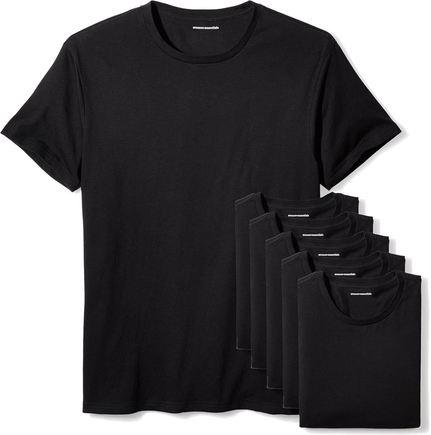  Essentials Men's Crew Neck T-Shirts. Pack of 6. Versatile Basics.