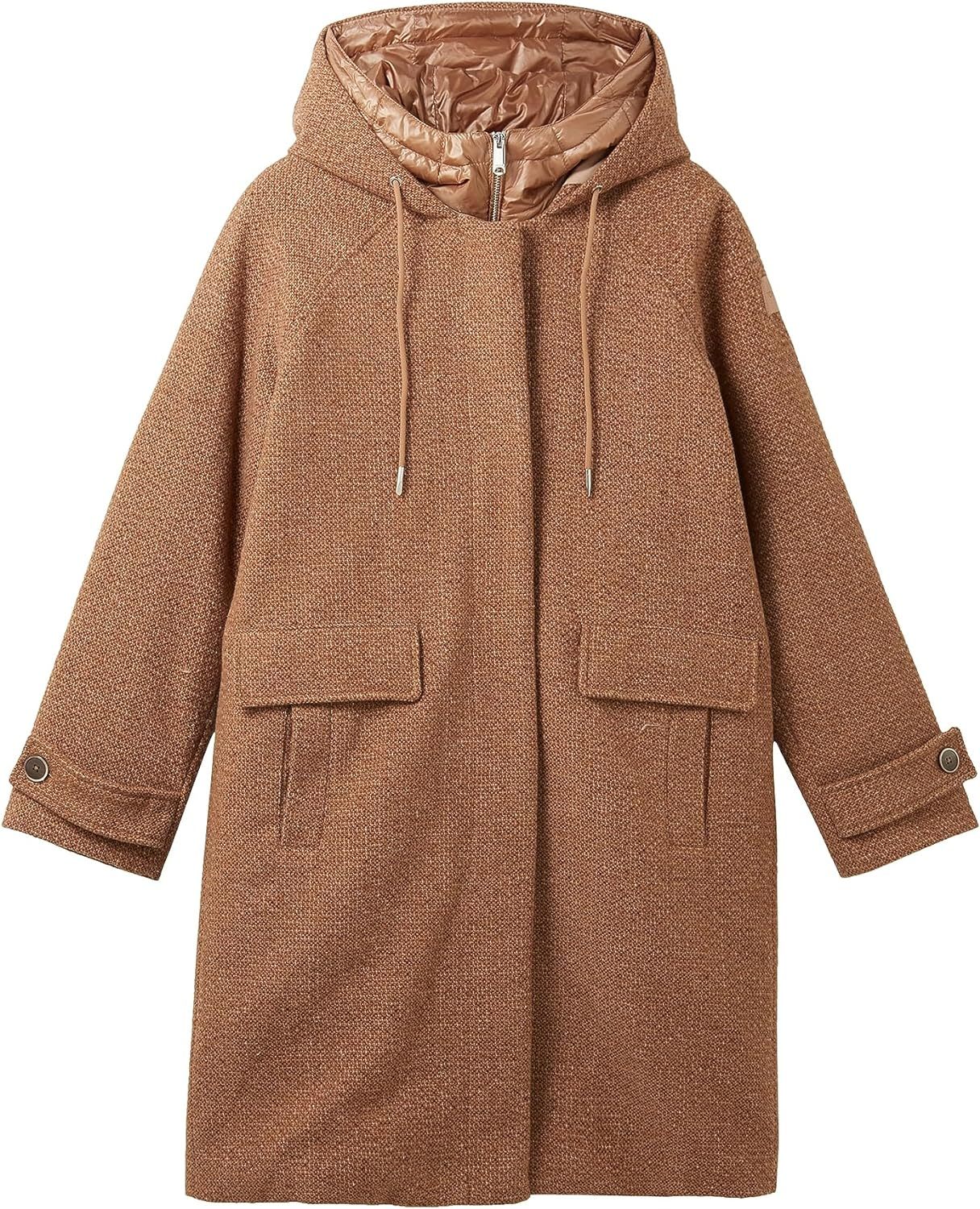 Catalysly Ladies' Coat with Topstitching and Hood