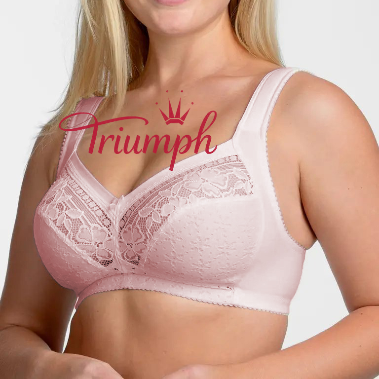Triumph® - 👑3 bucăți ✨✨70% reducere💝Sutien mare cu brodat floral din microfibră [75A-120F]