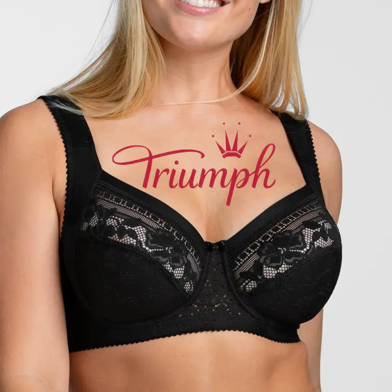 Triumph® - 👑3 bucăți ✨✨70% reducere💝Sutien mare cu brodat floral din microfibră [75A-120F]