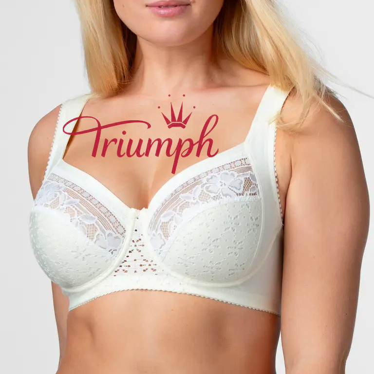 Triumph® - 👑3 bucăți ✨✨70% reducere💝Sutien mare cu brodat floral din microfibră [75A-120F]