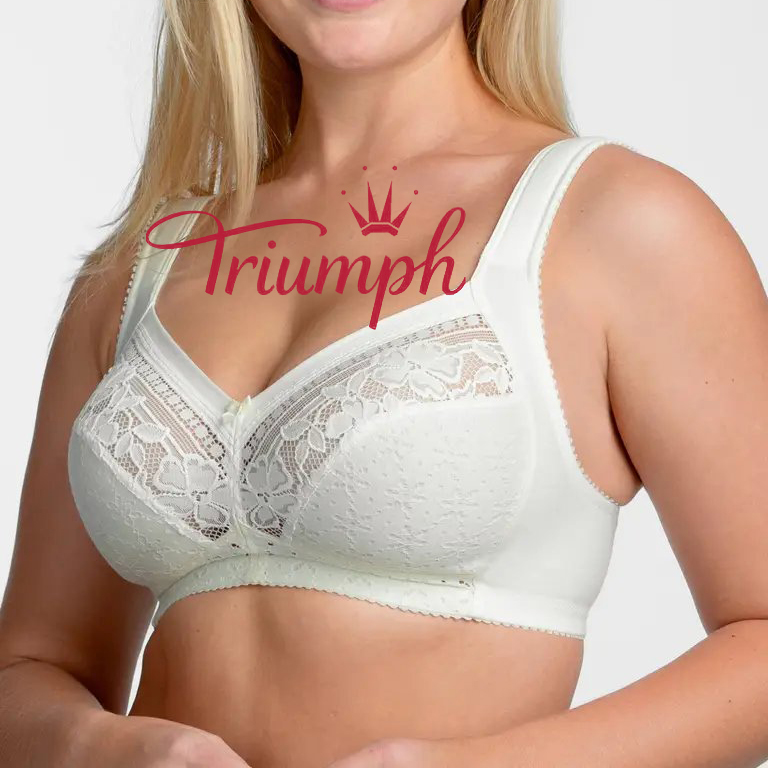 Triumph® - 👑3 bucăți ✨✨70% reducere💝Sutien mare cu brodat floral din microfibră [75A-120F]