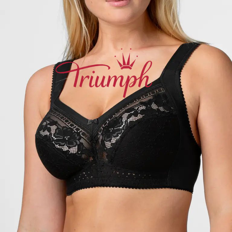 Triumph® - 👑3 bucăți ✨✨70% reducere💝Sutien mare cu brodat floral din microfibră [75A-120F]