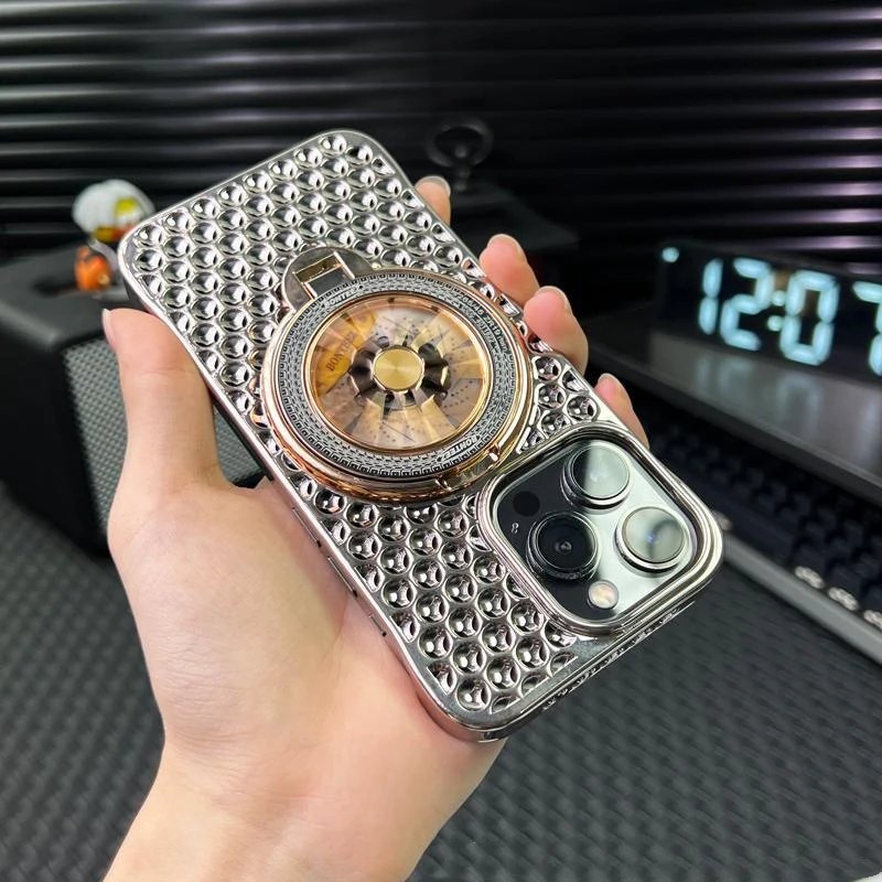 Husă pentru iPhone cu suport rotativ giroscopic magnetic - la modă și practică