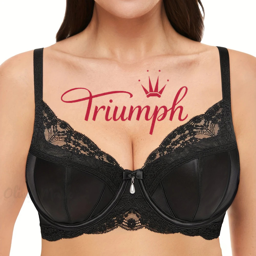 Triumph - (3 sztuki) Seksowny, oddychający biustonosz z koronki w kwiaty