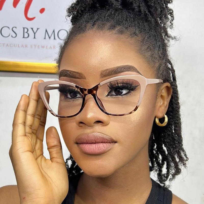 VINTAGE CAT-EYE COLOR-BLOCK FLORAL GLASSES