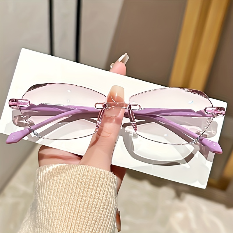 FRAMELESS IRREGULAR-EDGE FLORAL READING GLASSES