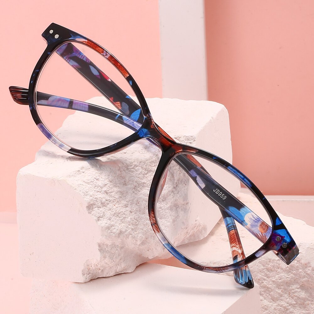 COLOR-BLOCK SQUARE-FRAME READING GLASSES