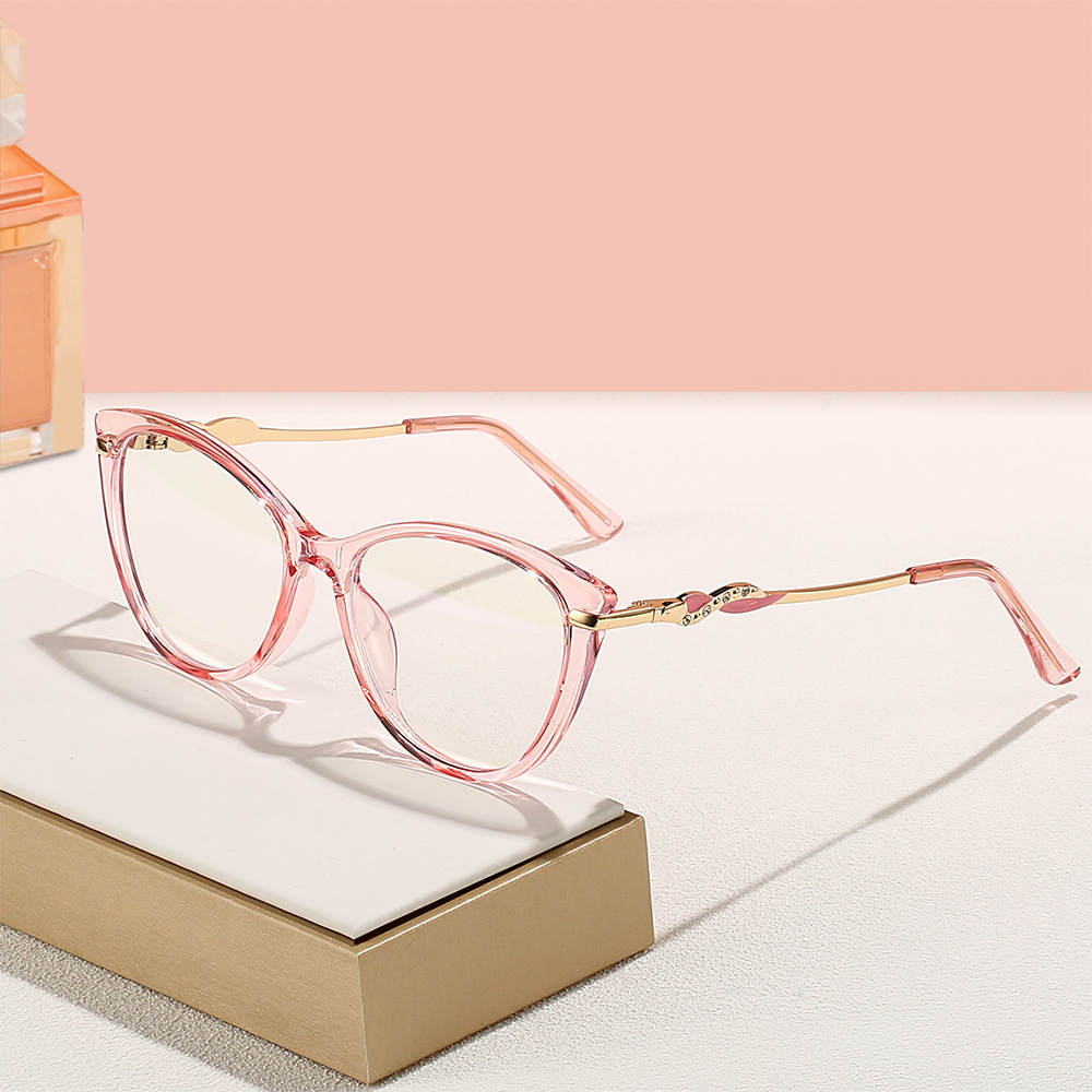  FASHIONABLE CAT-EYE SEMI-RIMLESS READING GLASSES