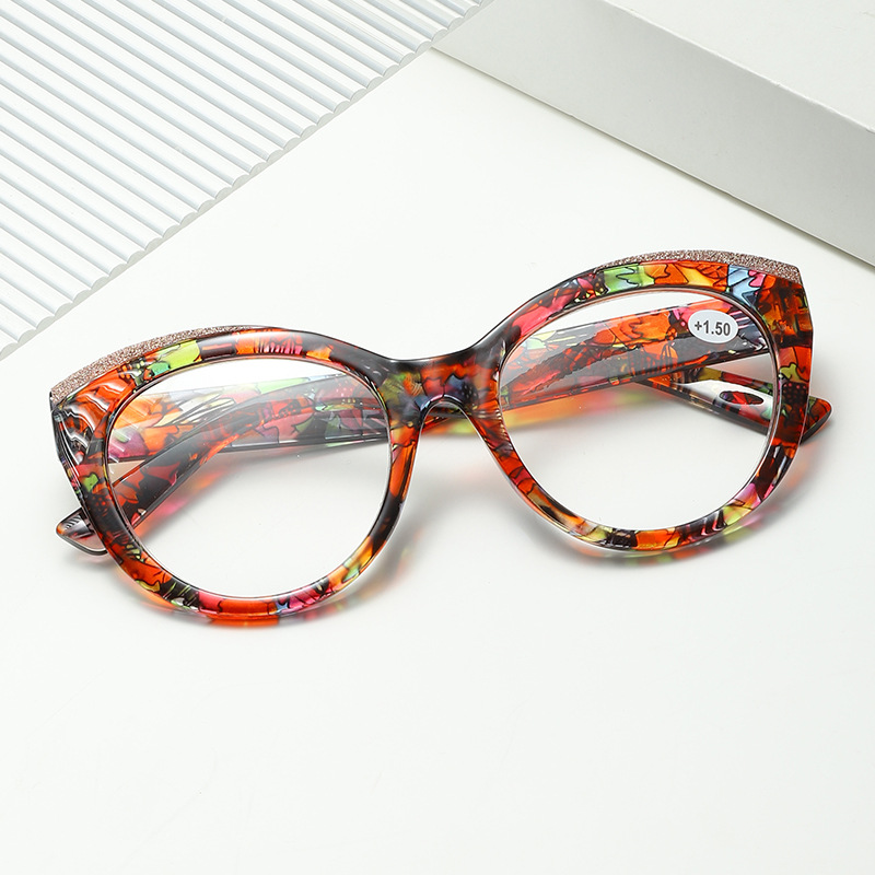 CRYSTAL-STUDDED GALAXY CAT-EYE READING GLASSES