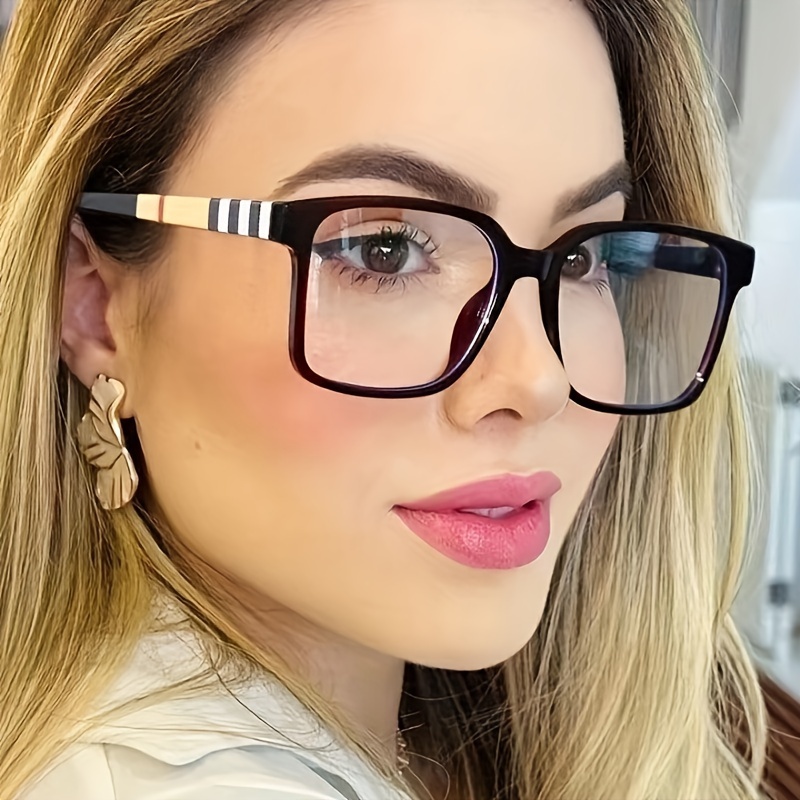 LARGE-FRAME TRENDY STRIPED READING GLASSES  
