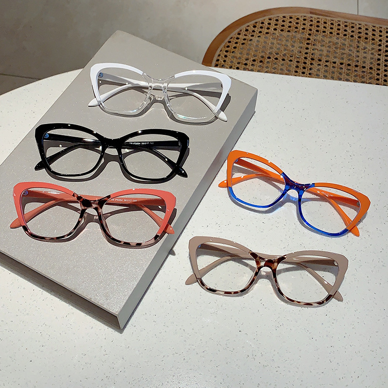 VINTAGE CAT-EYE COLOR-BLOCK FLORAL GLASSES