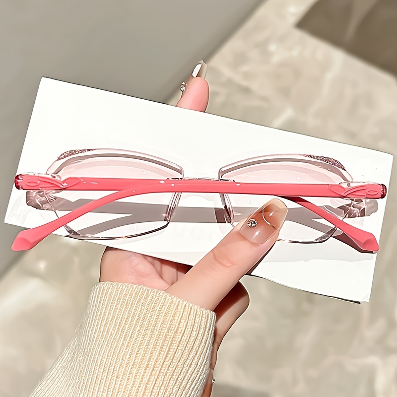 FRAMELESS IRREGULAR-EDGE FLORAL READING GLASSES