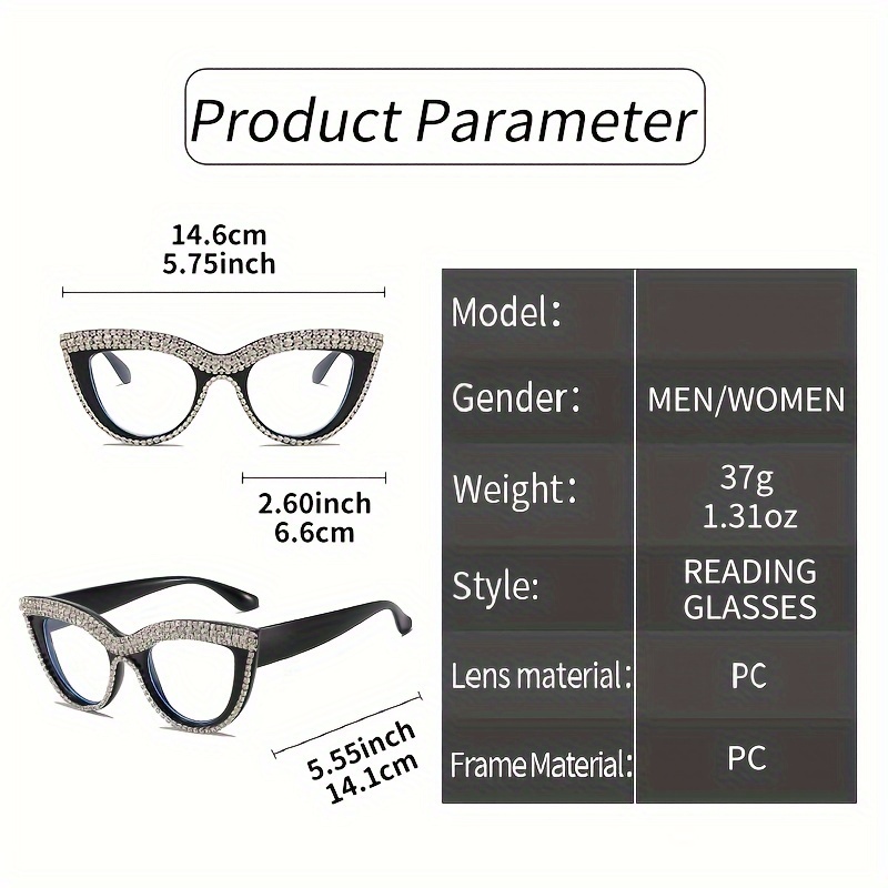  DIAMOND CAT-EYE READING GLASSES