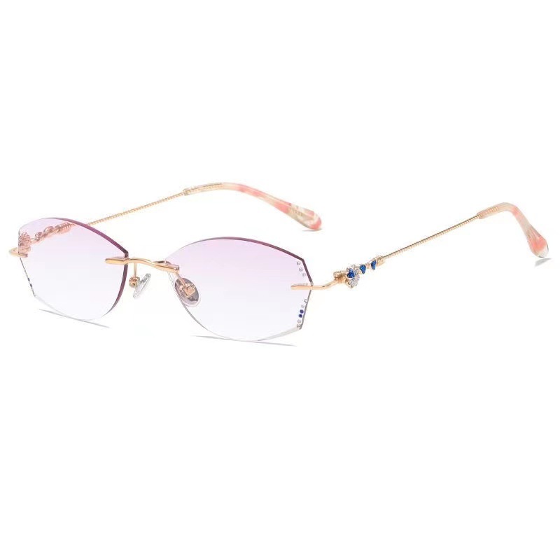 IRREGULAR FRAMELESS SAPPHIRE READING GLASSES