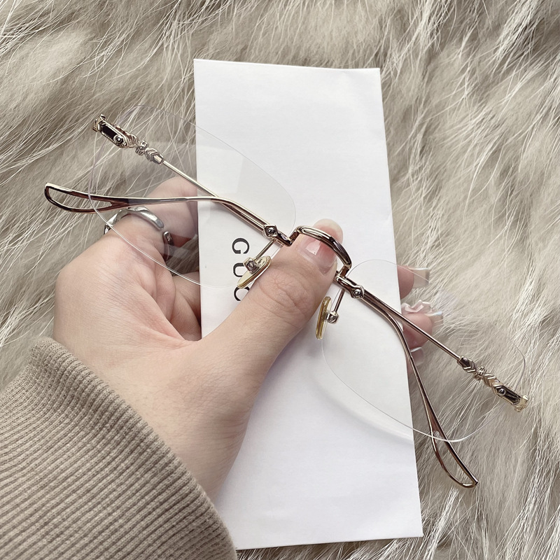 OPTIGEMS 2024 New business rimless metal color-changing glasses