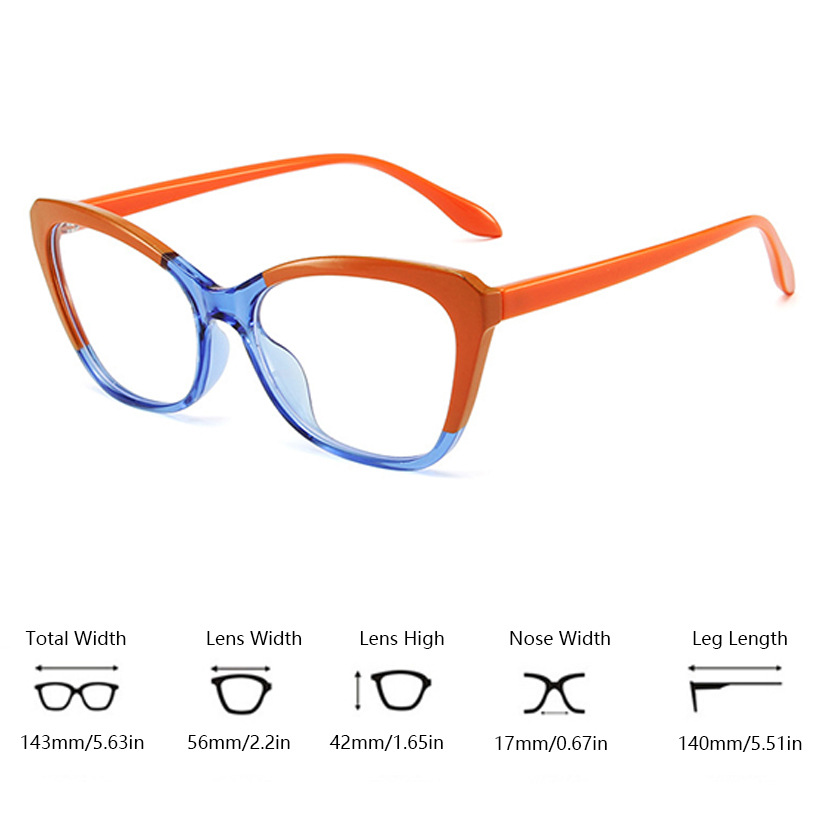 VINTAGE CAT-EYE COLOR-BLOCK FLORAL GLASSES