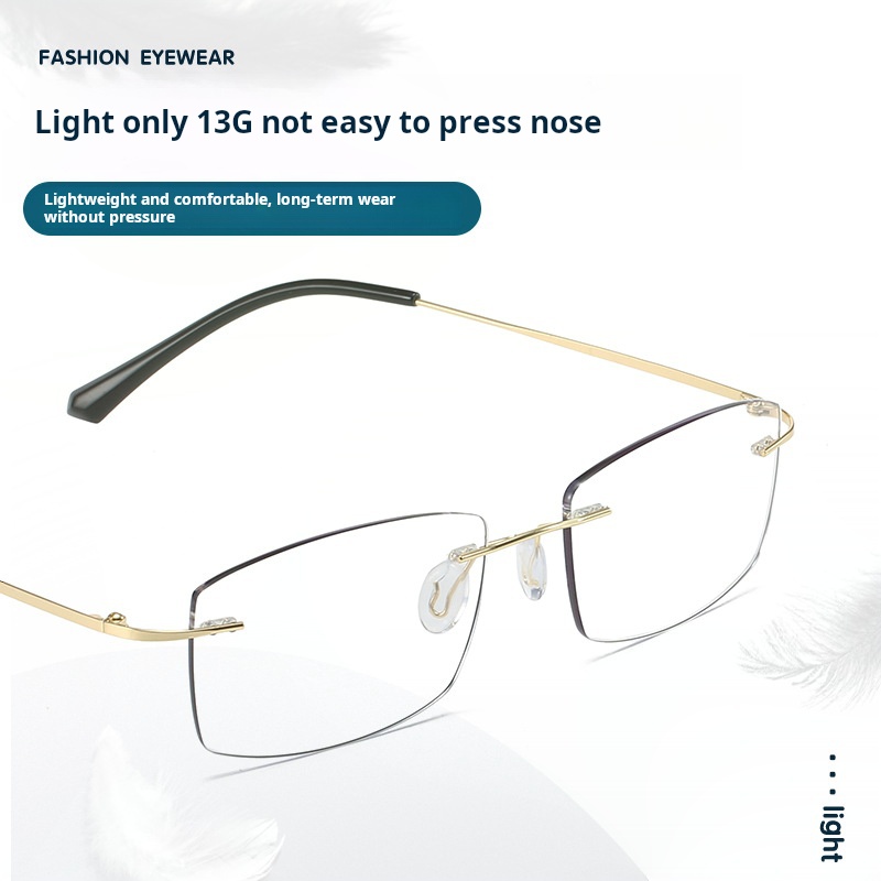 OPTIGEMS 2024 New retro metal rimless anti-blue light color-changing glasses