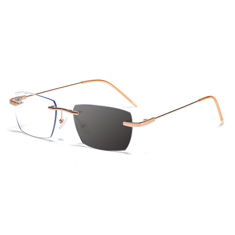 IRREGULAR RIMLESS READING GLASSES