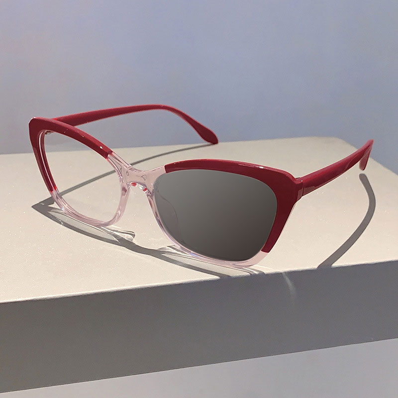 VINTAGE CAT-EYE COLOR-BLOCK FLORAL GLASSES