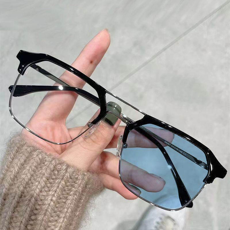 OPTIGEMS 2024 New fashionable retro half-rim color-changing glasses