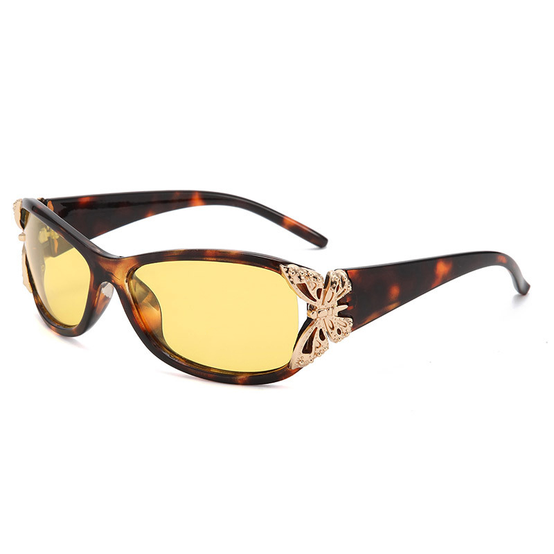 FASHION LARGE FRAME METAL BUTTERFLY POLARIZED SUNGLASSES