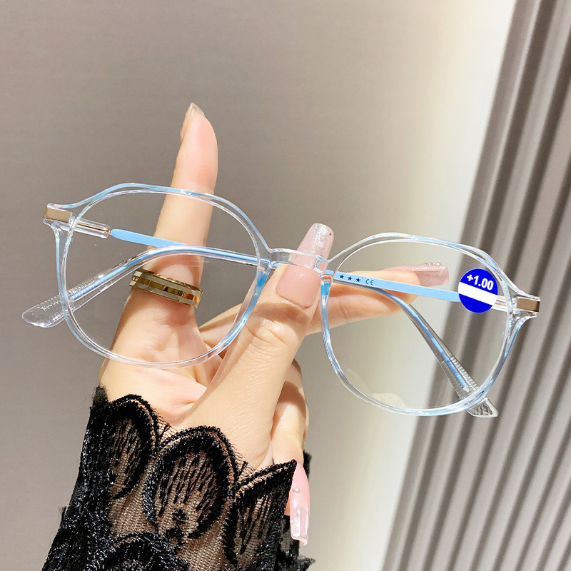 TRANSLUCENT IRREGULAR-FRAME READING GLASSES