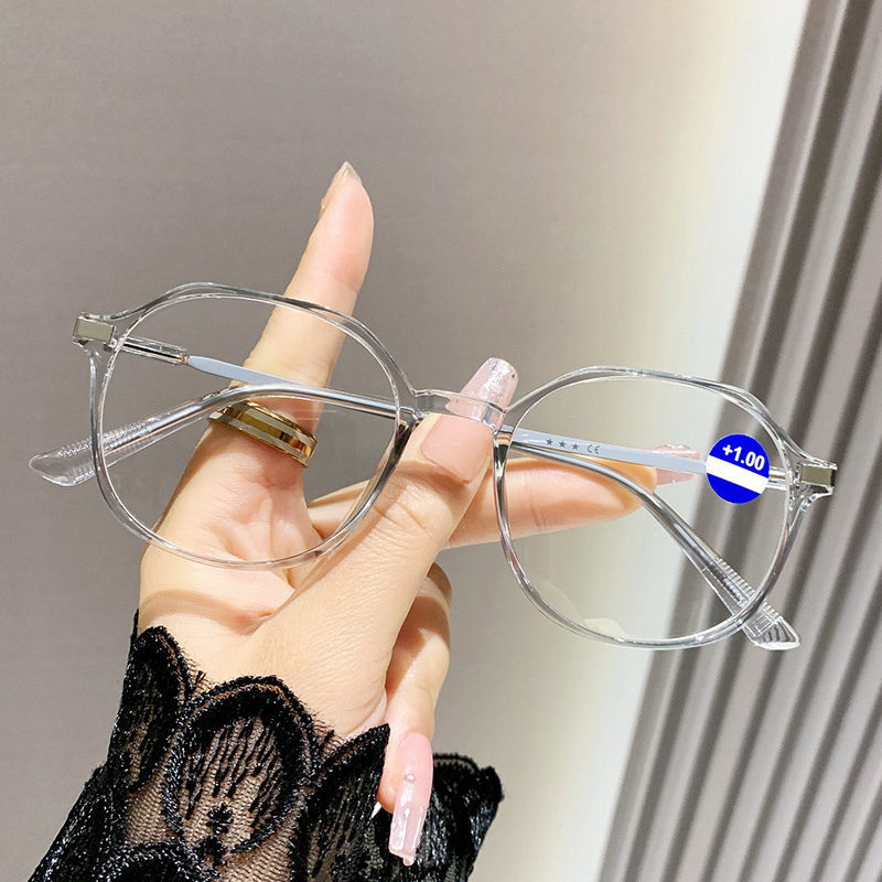 TRANSLUCENT IRREGULAR-FRAME READING GLASSES