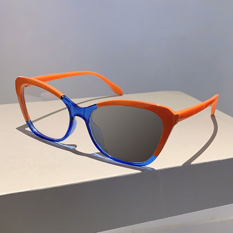 VINTAGE CAT-EYE COLOR-BLOCK FLORAL GLASSES