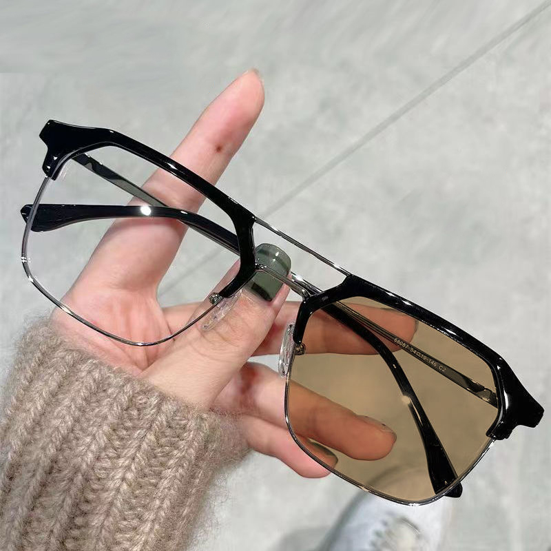 OPTIGEMS 2024 New fashionable retro half-rim color-changing glasses