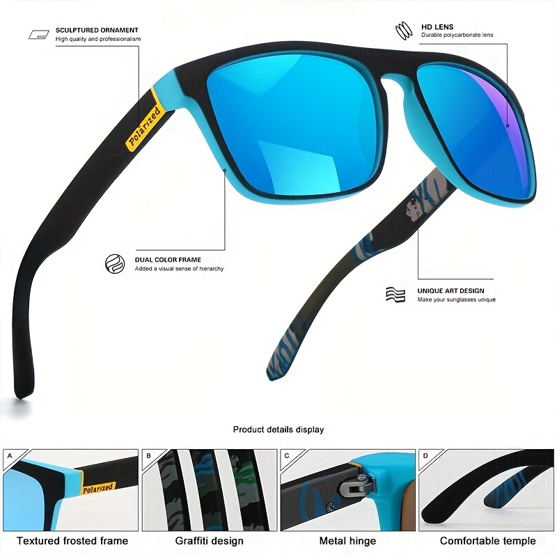 RETRO POLARIZED SQUARE FASHION SUNGLASSES