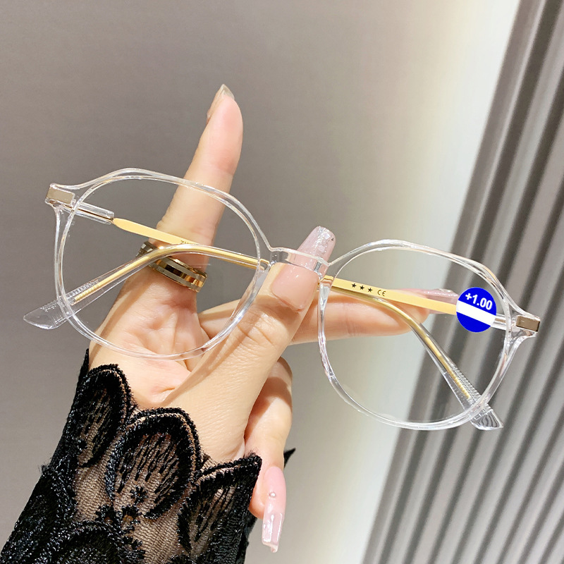 TRANSLUCENT IRREGULAR-FRAME READING GLASSES