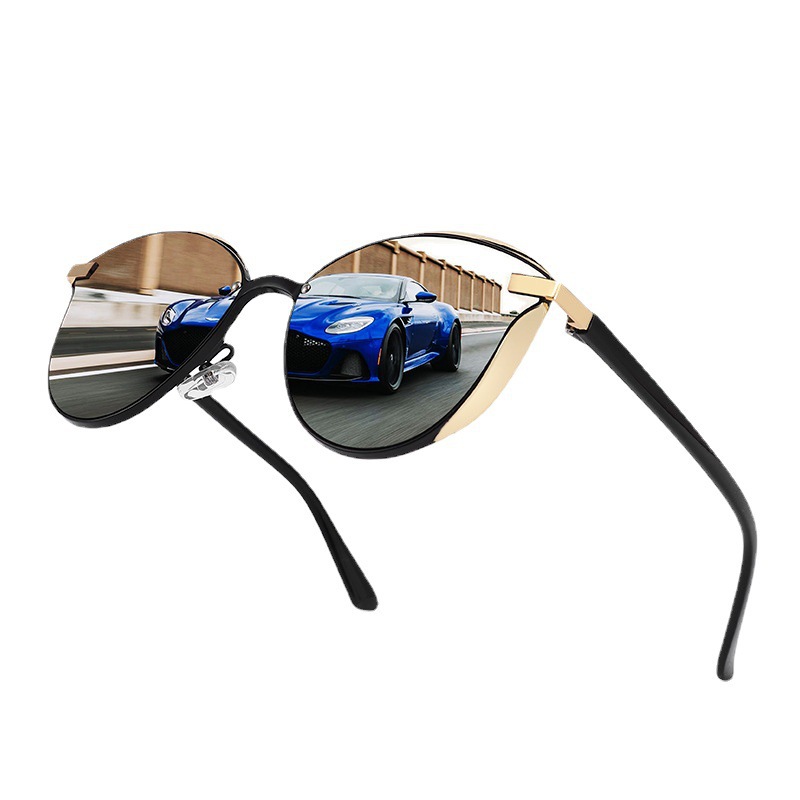 FASHION CAT-EYE METAL POLARIZED SUNGLASSES