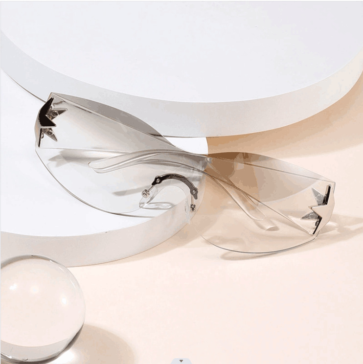 FASHION FRAMELESS INTEGRATED FIVE-POINTED STAR SUNGLASSES